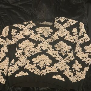 black and off white damask sweater sweatshirt.